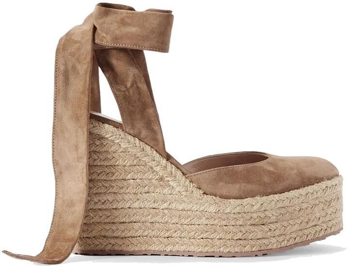 Gianvito Rossi Beige Kalfsleder Espadrilles