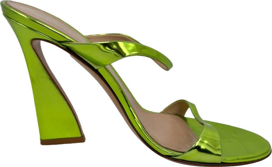 Gianvito Rossi Pre-owned Gianvito Rossi Aura muiltjes met hak in metallic groen leer