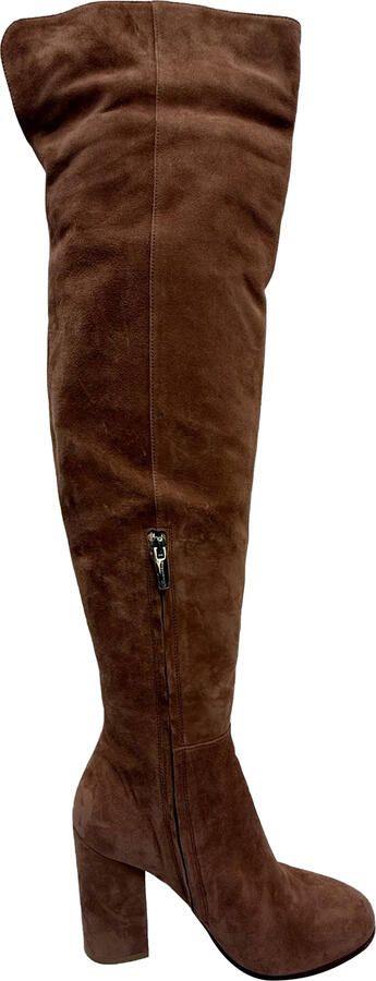Gianvito Rossi Pre-owned Gianvito Rossi Blokhak Kniehoge Laarzen in Bruin Suède