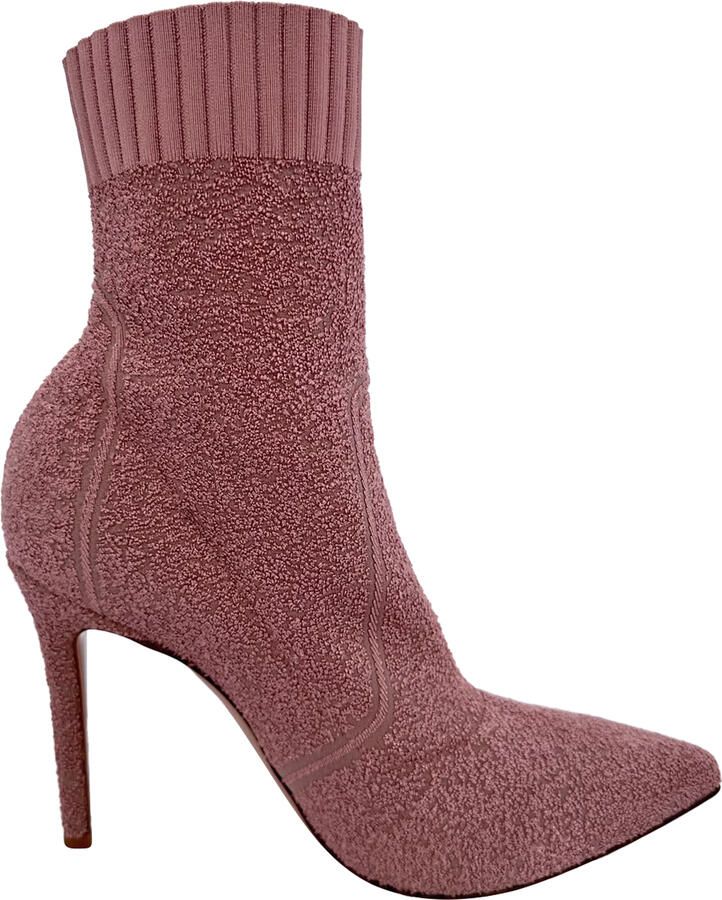 Gianvito Rossi Pre-owned Gianvito Rossi Boucle Knit Fiona Enkelboots in Roze Synthetisch