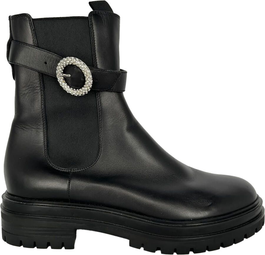 Gianvito Rossi Pre-owned Gianvito Rossi enkellaarsjes met gesp en versieringen in zwart leer.