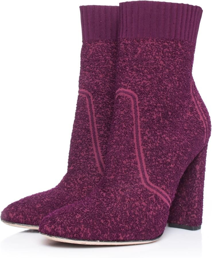 Gianvito Rossi Pre-owned Gianvito Rossi Fiona bouclé gebreide enkellaarsjes