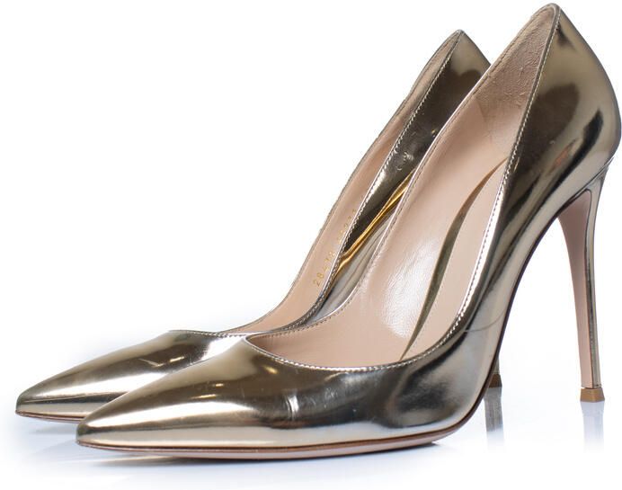Gianvito Rossi Pre-owned Gianvito Rossi gespiegeld leren pumps in goud
