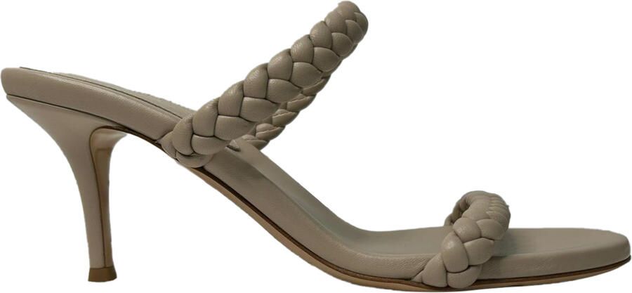 Gianvito Rossi Pre-owned Gianvito Rossi Gevlochten Hiel Sandalen in Beige Leer