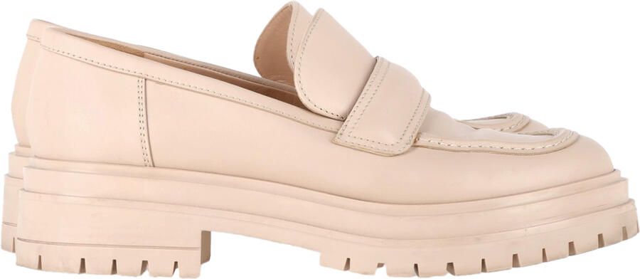 Gianvito Rossi Pre-owned Gianvito Rossi platform loafers in nude leer