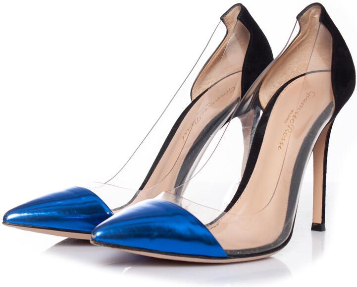 Gianvito Rossi Pre-owned Gianvito Rossi Plexi metallic blauwe pumps
