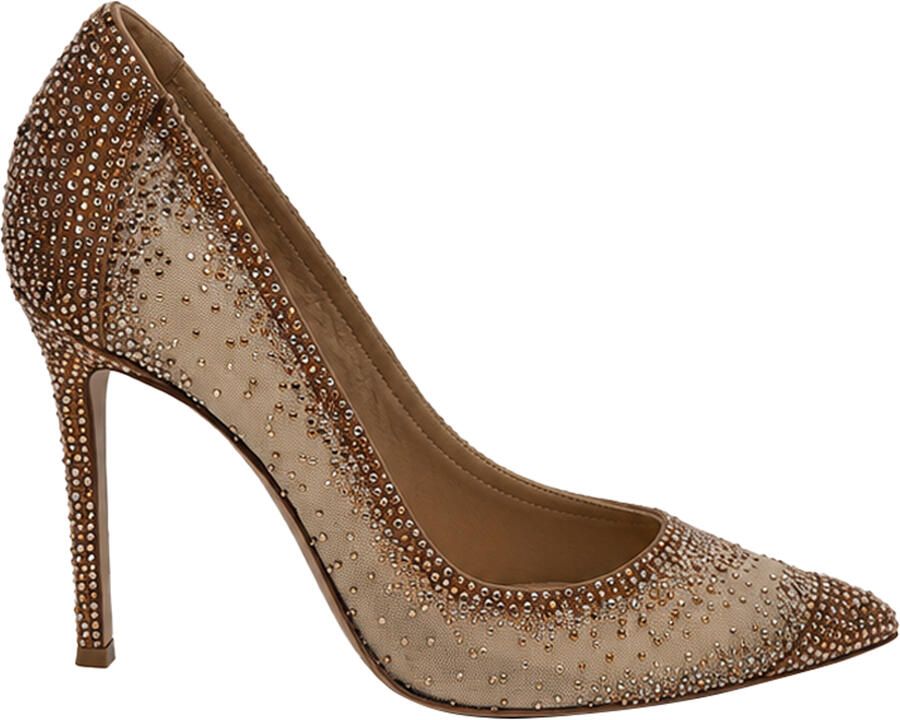 Gianvito Rossi Pre-owned Gianvito Rossi Rania 105mm Rhinestone Pumps in Beige Polyamide