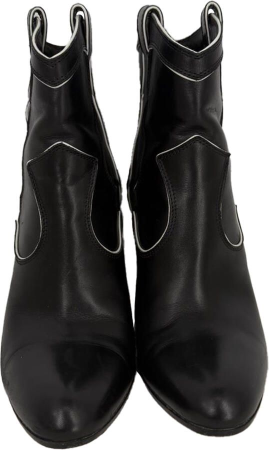 Gianvito Rossi Pre-owned Gianvito Rossi Western Enkellaarzen in Zwart Leer