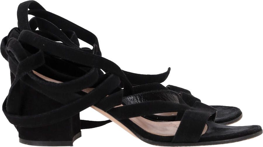 Gianvito Rossi Pre-owned Gianvito Rossi Wrap Sandalen Hakken in Zwart Suede