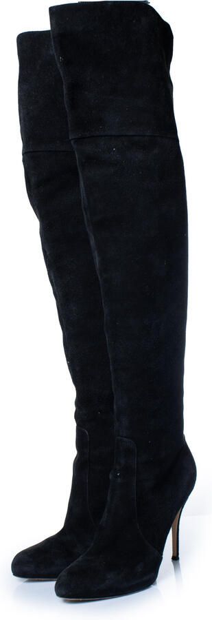 Gianvito Rossi Pre-owned Gianvito Rossi zwarte suède laarzen tot boven de knie