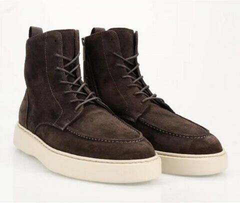 Giorgio 29114 donkerbruin suède veterboots met rubber zool