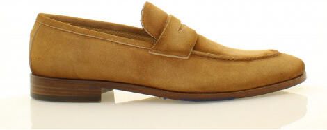 Giorgio 32610 Cognac kleurige suede instapper met flosjes (42 Sahara)