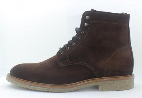 Giorgio 36402 donkerbruin suède veterboots met rits en rubber zool