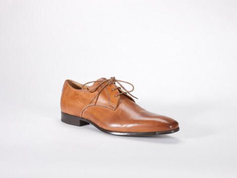 Giorgio 46998 Bruin kleurige leren veterschoen (05 Cognac)