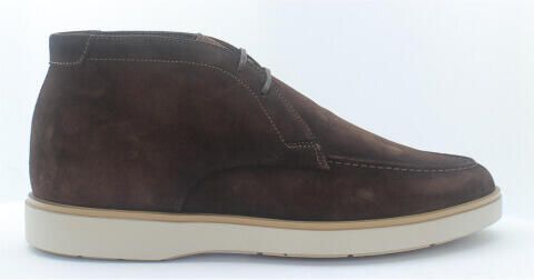 Giorgio 56414 donkerbruin suède veterschoen met lichte rubber zool