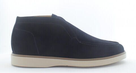 Giorgio 56415 donkerblauwe suède veterschoenen met lichte rubber zool