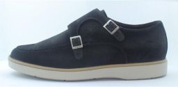 Giorgio 56417 donkerblauwe suède gespschoenen met rubber zool