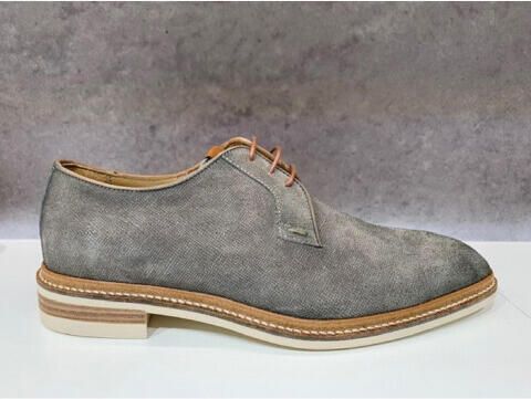 Giorgio 85811 grijze leren veterschoenen met lichte zool