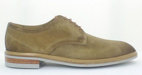 Giorgio 85816 Camel suède veterschoen met lichte zool