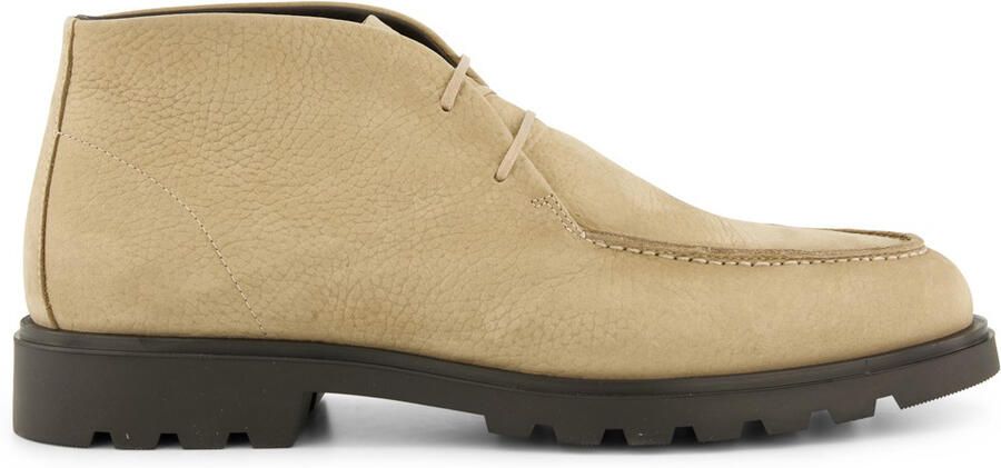 Giorgio hoge leren boots beige met donkere zool
