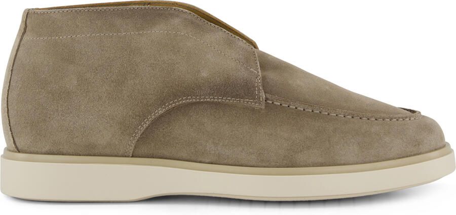 Giorgio instappers hoog suede met witte zool beige