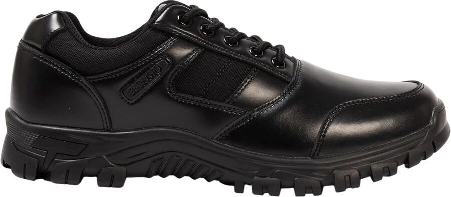 Giorgio Leren herenschoenen met logo (Zwart)
