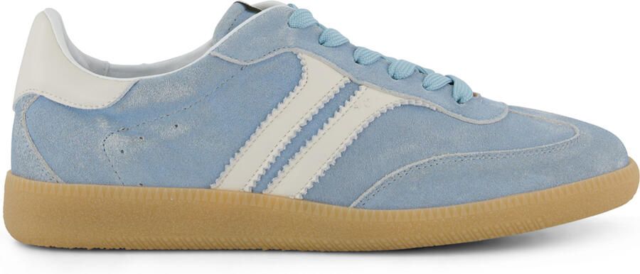 Giorgio lichtblauw wit sneakers laag met blauwe veters