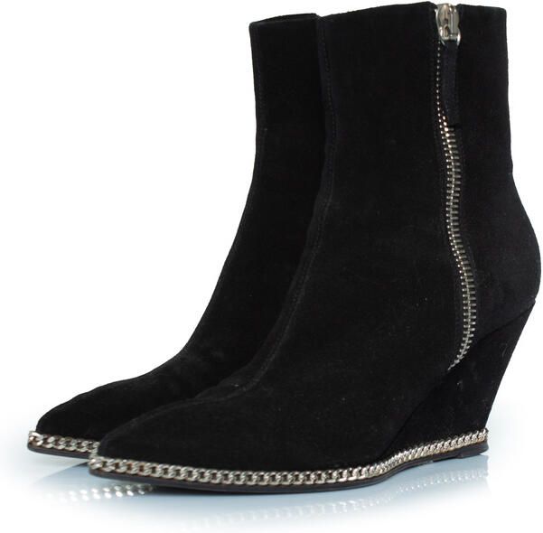 Giuseppe Zanotti Pre-owned Giuseppe Zanotti Black Jardin enkellaarsjes met sleehak