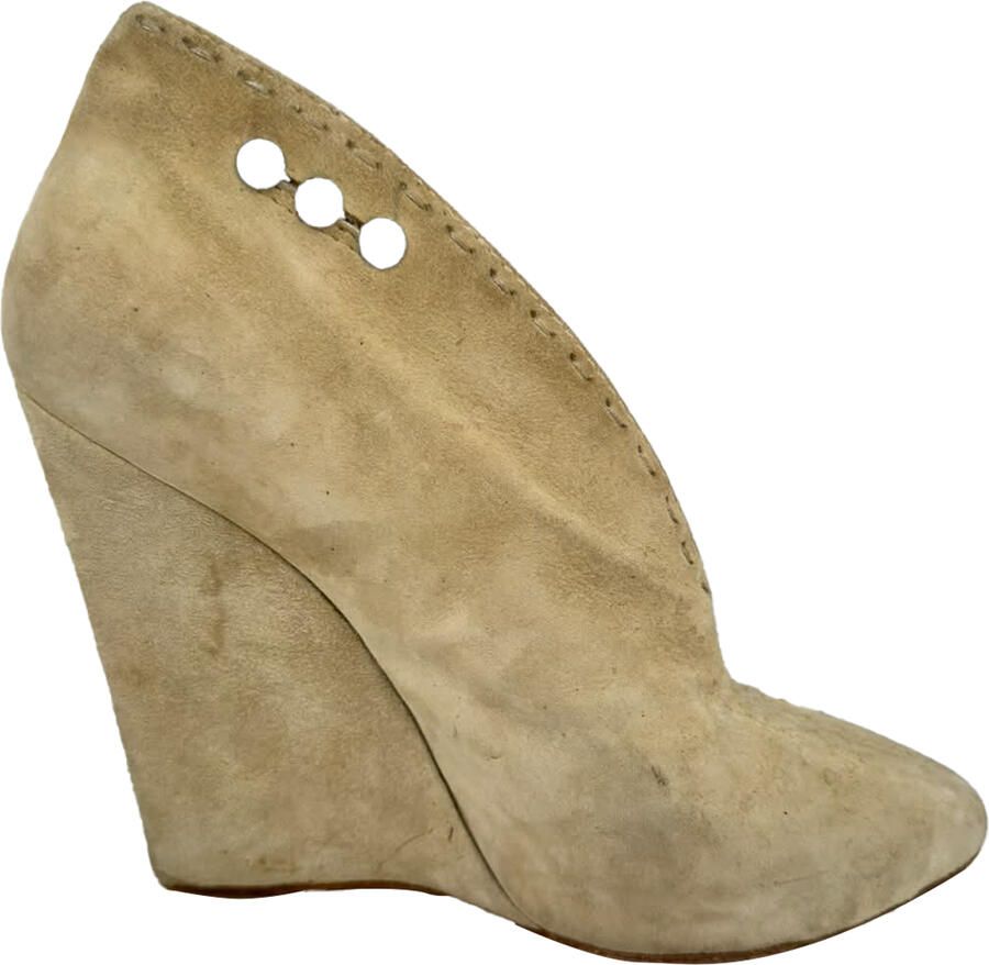 Giuseppe Zanotti Pre-owned Giuseppe Zanotti enkellaarsjes met sleehak in beige suède