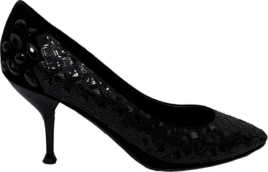 Giuseppe Zanotti Pre-owned Giuseppe Zanotti pumps met pailletten en amandelvormige neus in zwart suède.