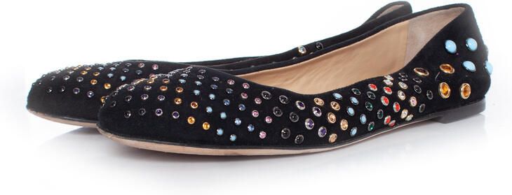 Giuseppe Zanotti Pre-owned Giuseppe Zanotti Suède ballerina met gekleurde studs