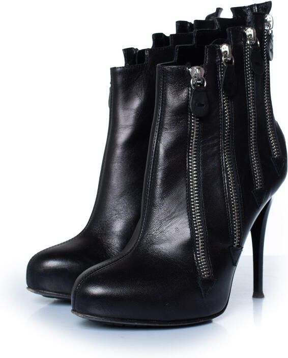 Giuseppe Zanotti Pre-owned Giuseppe Zanotti zwarte leren enkellaarsjes met rits