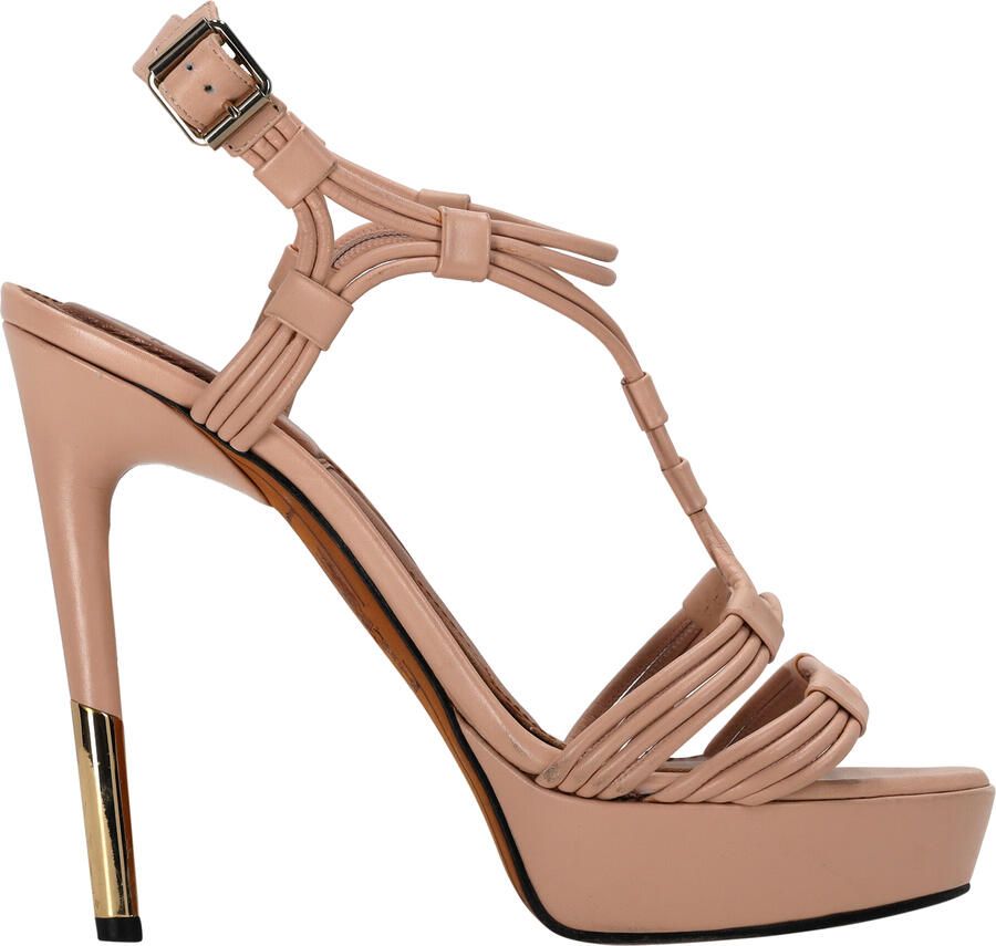 Givenchy Pre-owned Givenchy T-band platform sandalen in beige leer