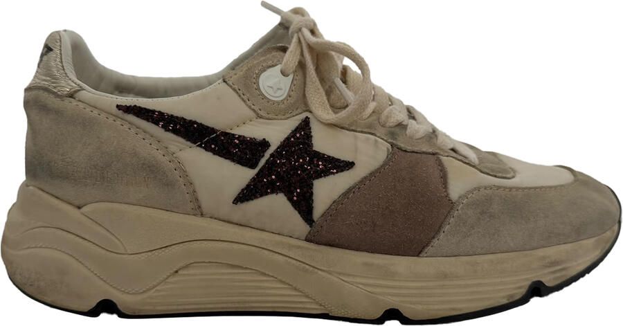 Golden Goose Pre-owned Golden Goose Hardloopschoenen met Paneel in Wit Nylon en Suède