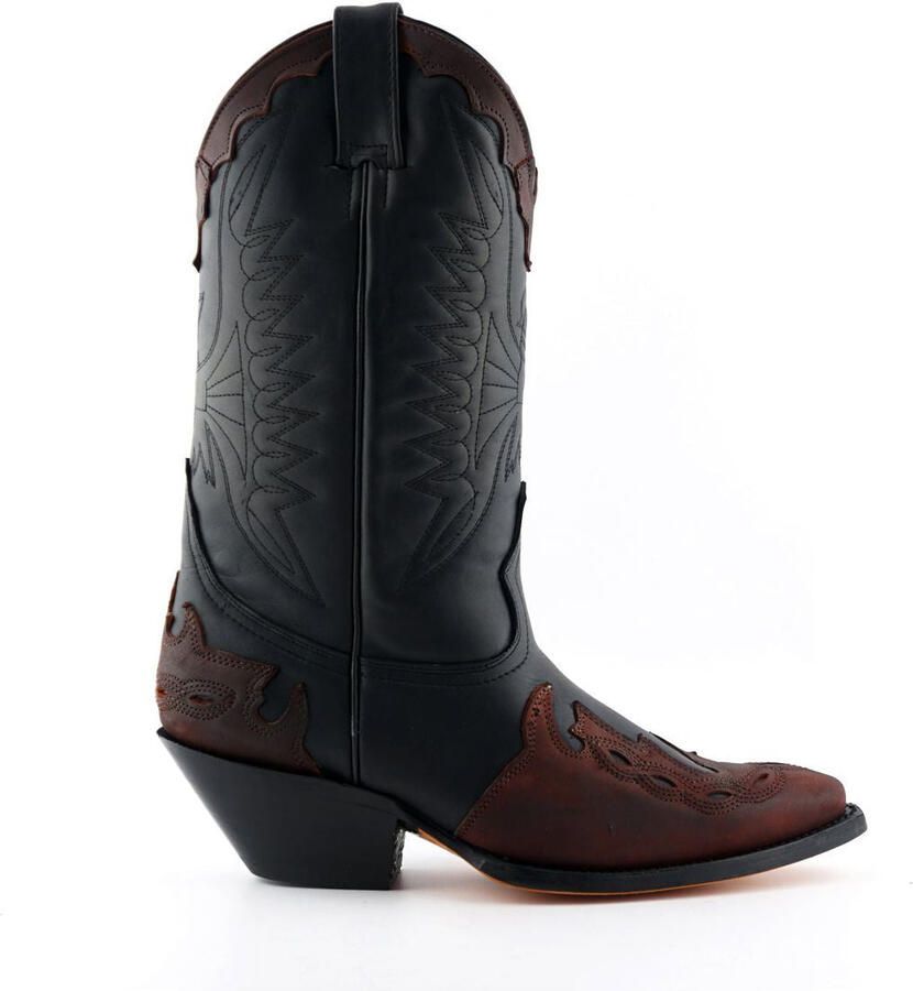 Grinders Unisex zwart bordeaux lederen cow laarzen-Arizona