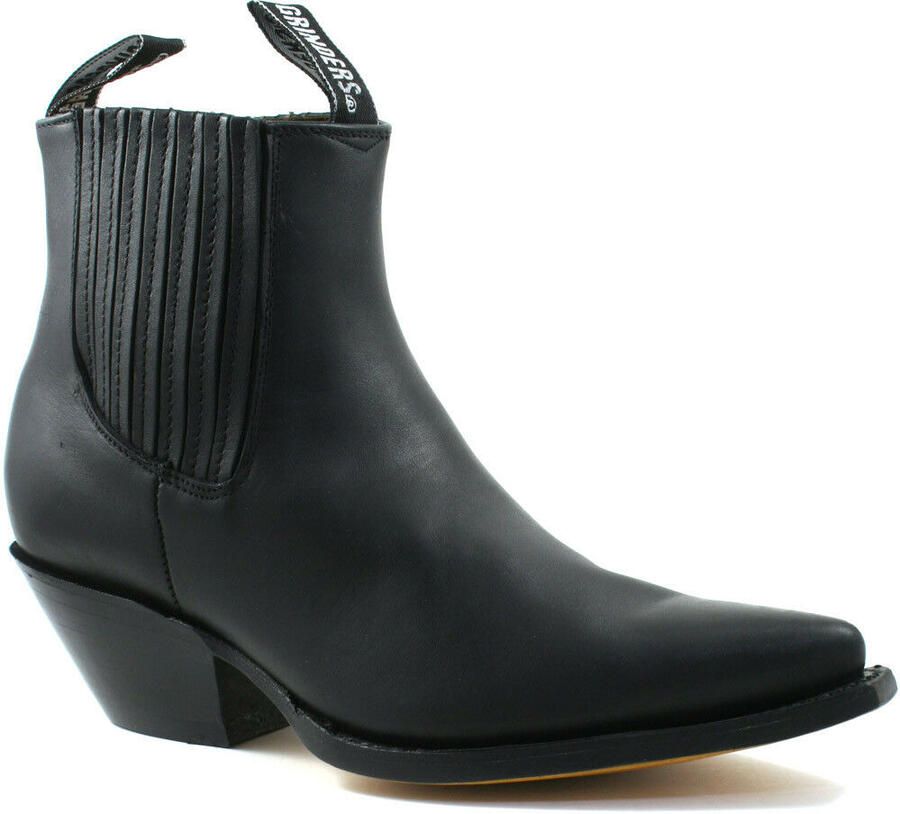 Grinders Unisex zwarte westerse Chelsea Boots-Mustang
