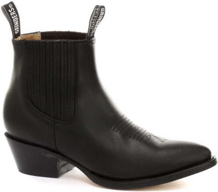 Grinders Unisex zwarte westerse enkellaarzen Maverick