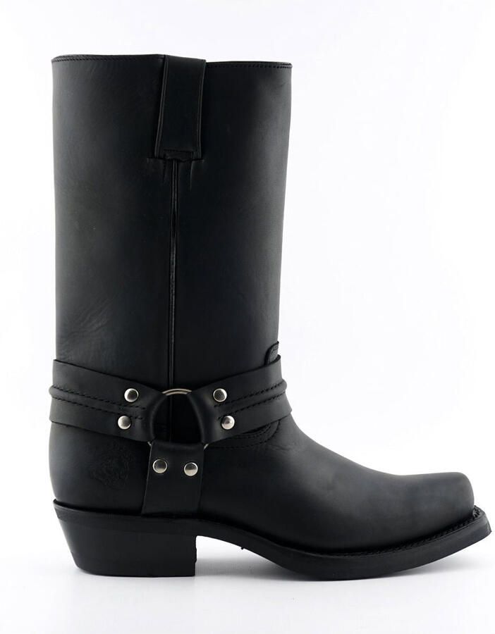 Grinders Unisex zwarte westerse hoge leren laarzen Renegade Hi