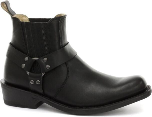 Grinders Unisex zwarte westerse leren laarzen-Renegade Lo