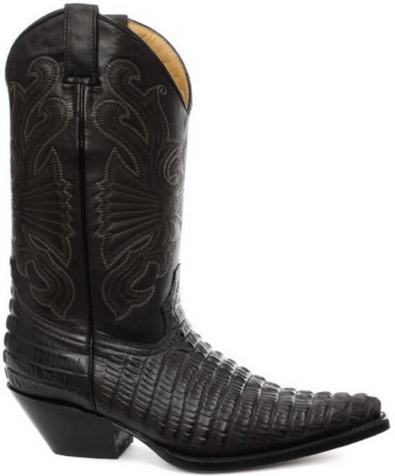 Grinders Zwart leren western cow laarzen – Carolina