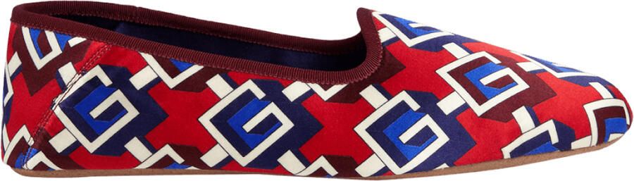 Gucci Geometrische G-print satijnen Voyage slippers