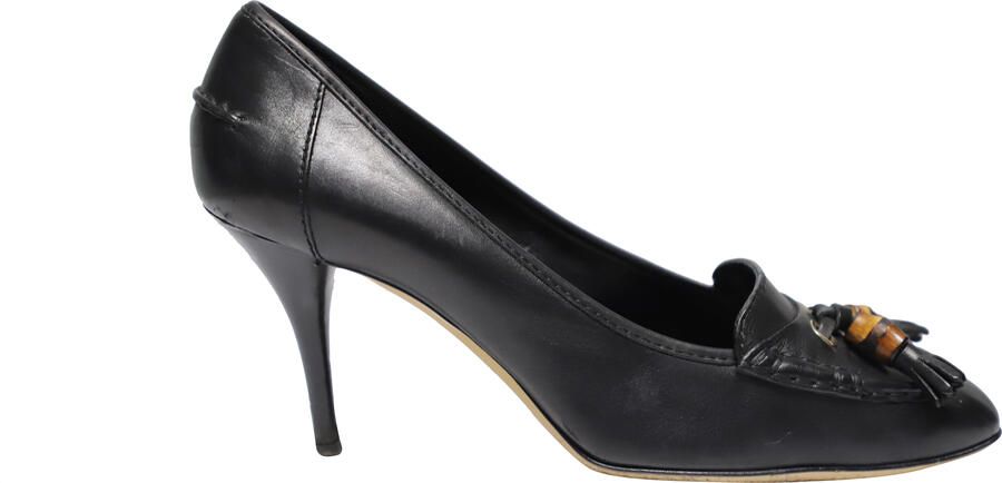 Gucci Pre-owned Gucci loafers met kwastjes en bamboe accenten in bruin leer