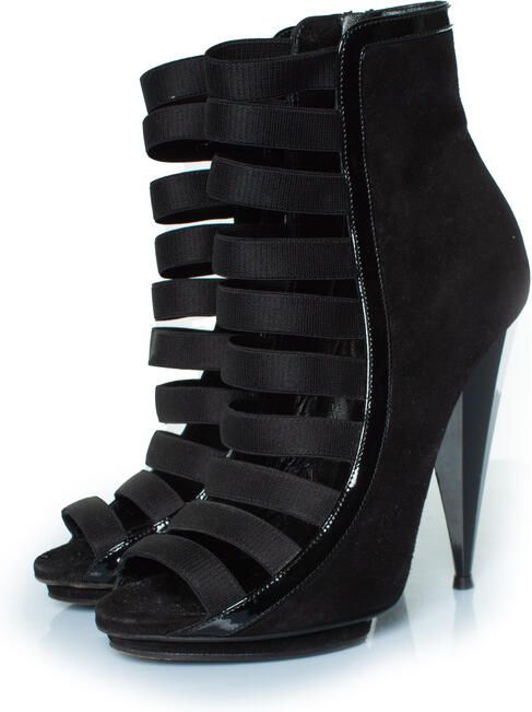 Gucci Pre-owned Gucci Olimpia sandalen van lakleer en suède bandjes