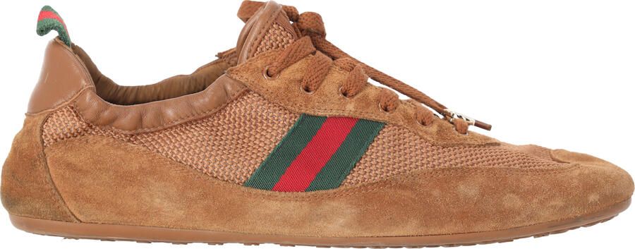 Gucci Pre-owned Gucci Shift sneakers van bruin suède en mesh