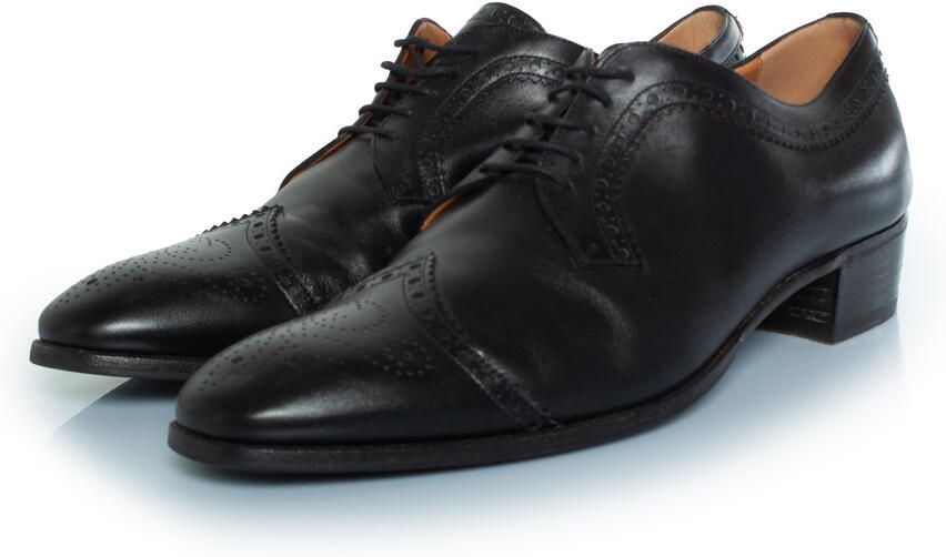 Gucci Pre-owned Gucci Veterschoen van brokaat met gouden studs in de hak