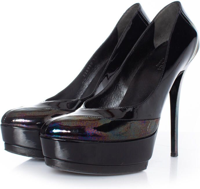Gucci Pre-owned Gucci Zwarte Oil Slick Platform Pump