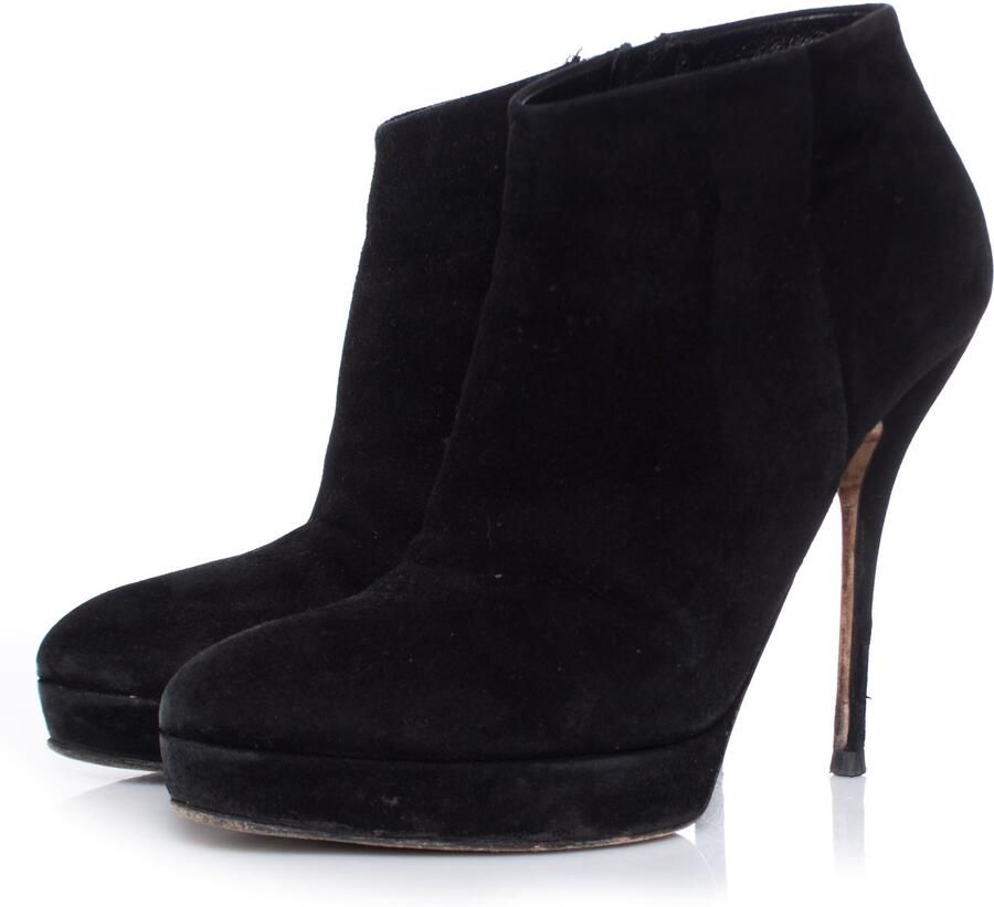 Gucci Pre-owned Gucci Zwarte suède plateau enkellaarsjes