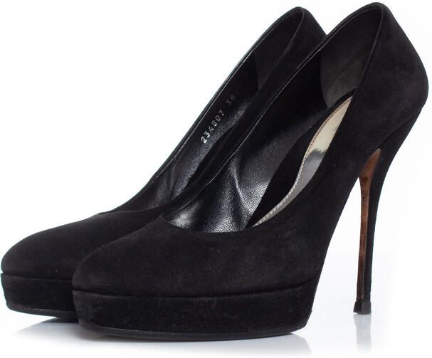 Gucci Pre-owned Gucci zwarte suède plateau pumps