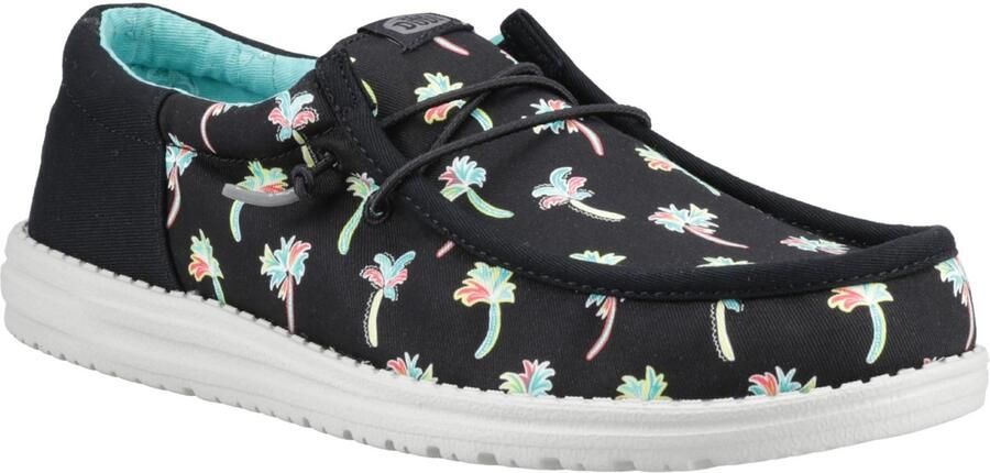 Hey Dude HEYDUDE Wally Funk Party Palm Katoenen Heren Zwarte Multi Mokassin Schoenen