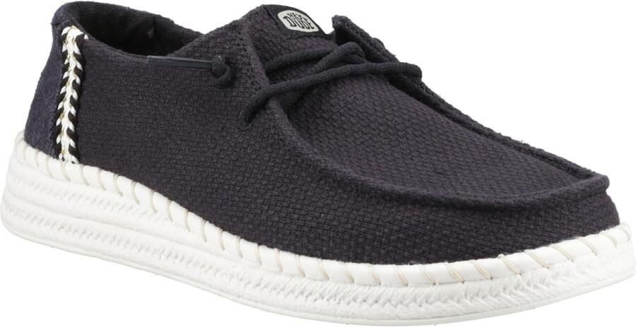 Hey Dude HEYDUDE Wendy Espadrille Geweven Katoenmix Dames Zwarte Espadrilles